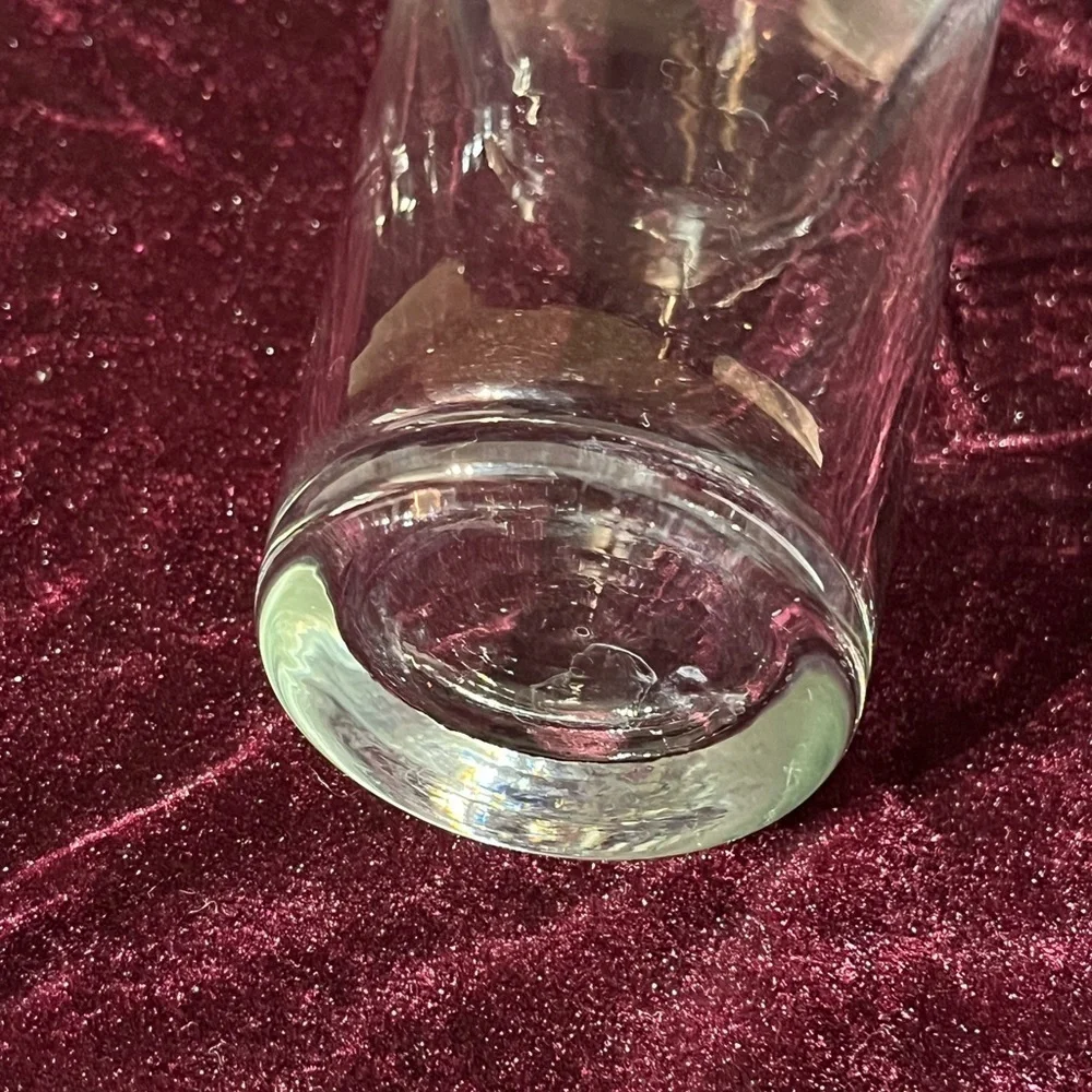 Vintage MCM Large Clear Glass Cocktail Shaker Screw Spout, 10
